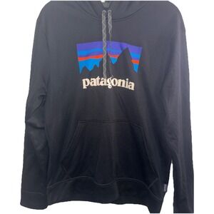 Patagonia Pullover Men's Hoodie P-6 Logo Uprisal Hoodie Black Mens Small